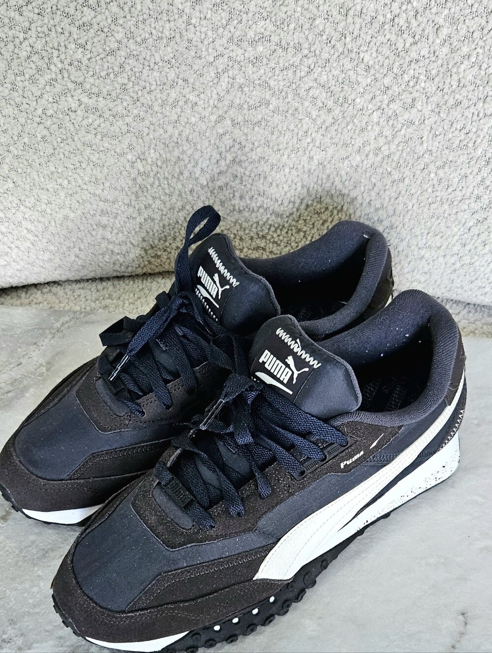 Puma Blktop Rider Flat Dark Grey / Navy Retro Sneakers - Size 11